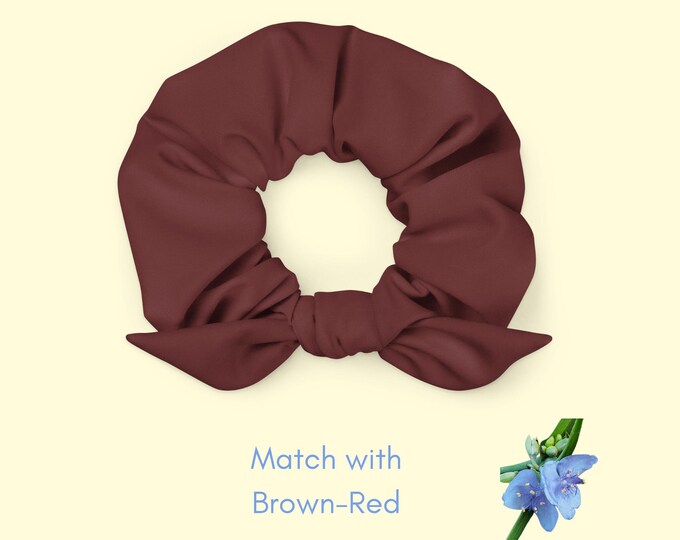 Eco-Friendly Brown-Red Scrunchie | Stylish Hair Accessory for Girls