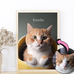 Cartoon Pet Portrait Custom, Framed Print or Digital Download, Cartoon Portrait of Dogs, Cat Cartoon, Personalized Dog Lover Gift image 7