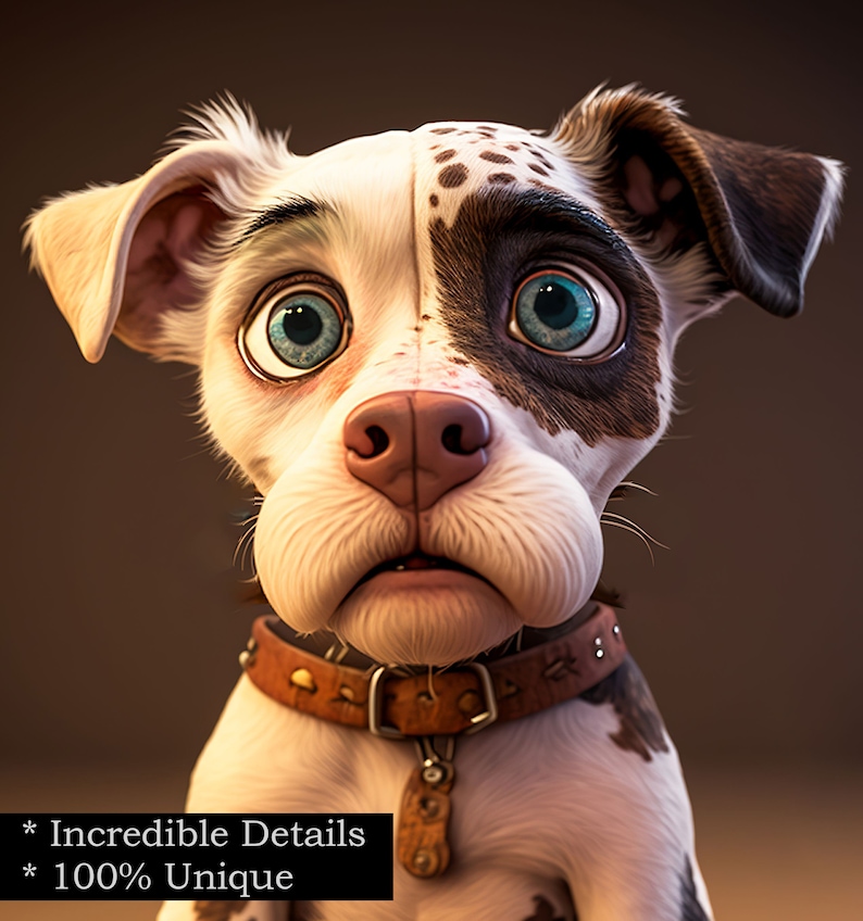 cartoon pet portrait custom dog portrait