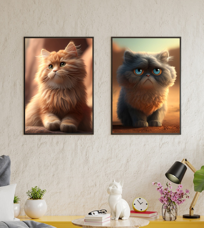 Cartoon Pet Portrait Custom, Framed Print or Digital Download, Cartoon Portrait of Dogs, Cat Cartoon, Personalized Dog Lover Gift image 10