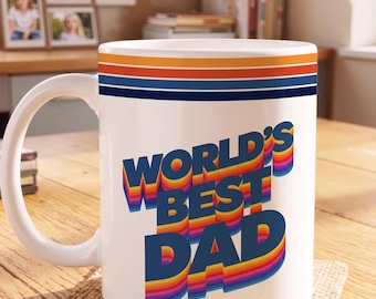 Retro 70s Dad Mug, Vintage Father's Day Coffee Cup, New Dad Birthday Gift