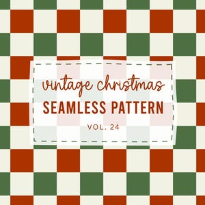Christmas Checkered Seamless Pattern, Christmas Digital Papers, Vintage Seamless Patterns, Checkered Wallpapers, Repeatable Pattern