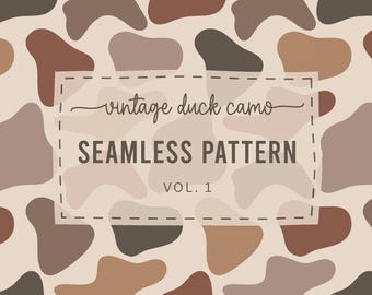 Vintage Duck Camo Seamless Pattern, Old School Camo, Marsh Camo, Camouflage Wallpapers, Camo Sublimation Pattern, Duck Hunting Camo Pattern