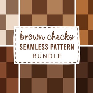 Brown Checkered Print Bundle, Checkerboard Pattern, Neutral Checkered Print, Checkered Wallpapers, Beige | Tan | Warm | Seamless Patterns