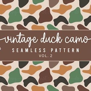 Vintage naadloze camouflagepatroon eend, old school camouflage, moerascamouflage, camouflageachtergronden, camouflagesublimatiepatroon, camouflagepatroon van eendjacht