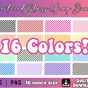 Checkered Libbey Glass Can Bundle - 16oz Glass Can Svg Png, Glass Can Wrap, Svg Files for Cricut & Silhouette Cameo, Glassware Svg, 16 Ounce