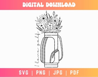I Love Golf SVG PNG PDF, Floral Golf Bag Svg Png, In My Golf Era Svg, Golfing Svg Png, Boho Golf Svg Png, Golf Mode Svg Png, Golf Cut File
