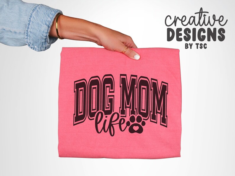Dog Mom Life SVG PNG | Varsity Font | Fur Mama | Paw Print | Dog Designs | Cut File | Digital Download image 2