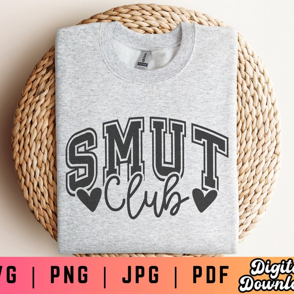 Smut Club SVG PNG PDF, Smut Book Svg Png, Spicy Book Svg Png, Reading Varsity Svg Png, Smut Svg Png, Reading Shirt Svg Png, Varsity Svg Png