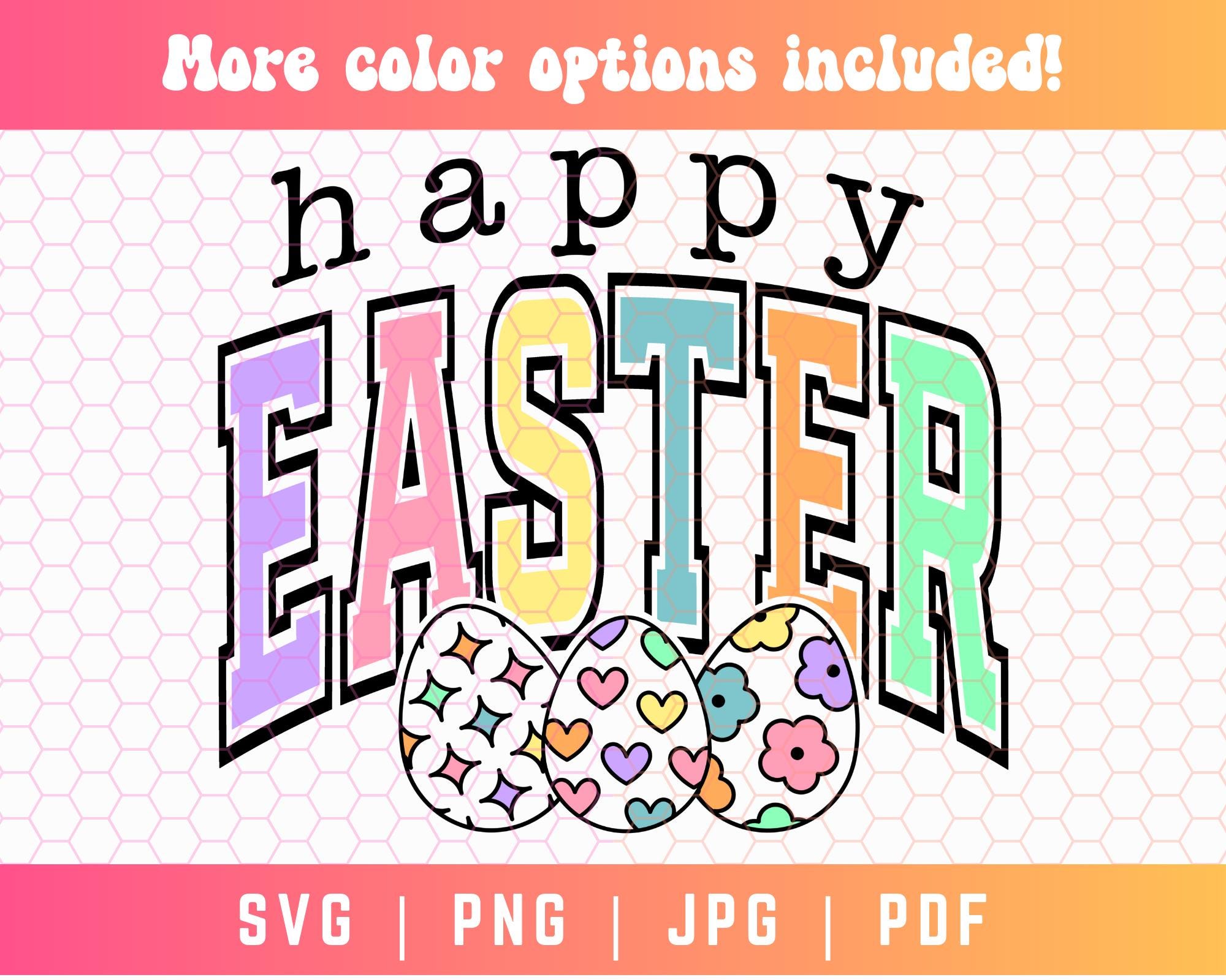 Happy Easter SVG PNG, Easter Eggs Svg Png, Pastel Easter Svg Png ...