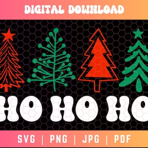 Ho Ho Ho SVG PNG, Christmas Sweater Svg Png, Festive Sign Svg Png, Holiday Mug Svg Png, Christmas Trees Svg Png, Christmas Tree Cut Files