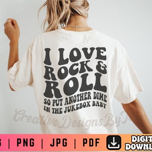 I Love Rock and Roll SVG PNG、グラフィック T シャツ SVG PNG、ロックンロール SVG PNG、ロック シャツ SVG PNG、波状テキスト SVG、ロックンロール SVG PNG、ロック SVG