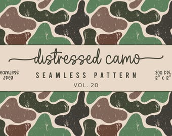 Distressed Camo Seamless Pattern | Old School Camo | Camouflage | Wallpapers | Sublimation Pattern | Hunting | Digital Download