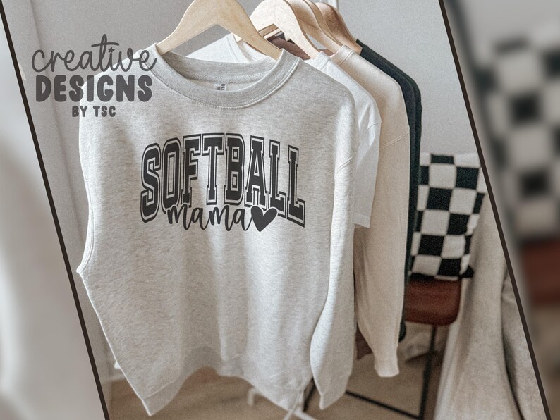 Softball Mama SVG PNG | Sublimation | Varsity Font | Sports | Digital Download image 2
