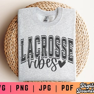 Lacrosse Vibes SVG PNG, Lacrosse Svg Png Pdf, Lacrosse Shirt Svg Png, Lacrosse Sublimation, Varsity Svg Png, LAX Svg Png, Lacrosse Clipart image 1