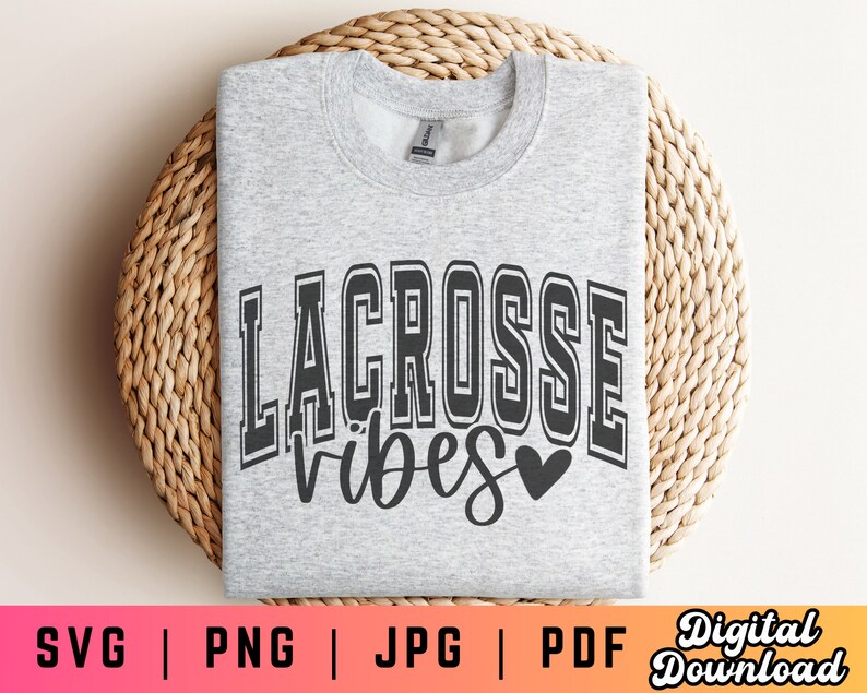 Lacrosse Vibes SVG PNG, Lacrosse Svg Png Pdf, Lacrosse Shirt Svg Png, Lacrosse Sublimation, Varsity Svg Png, LAX Svg Png, Lacrosse Clipart image 1