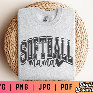 Softball Mama SVG PNG PDF, Softball Svg Png, Softball Mom Shirt Svg Png, Softball Sublimation, Varsity Svg Png, Softball Mom Era Svg Png