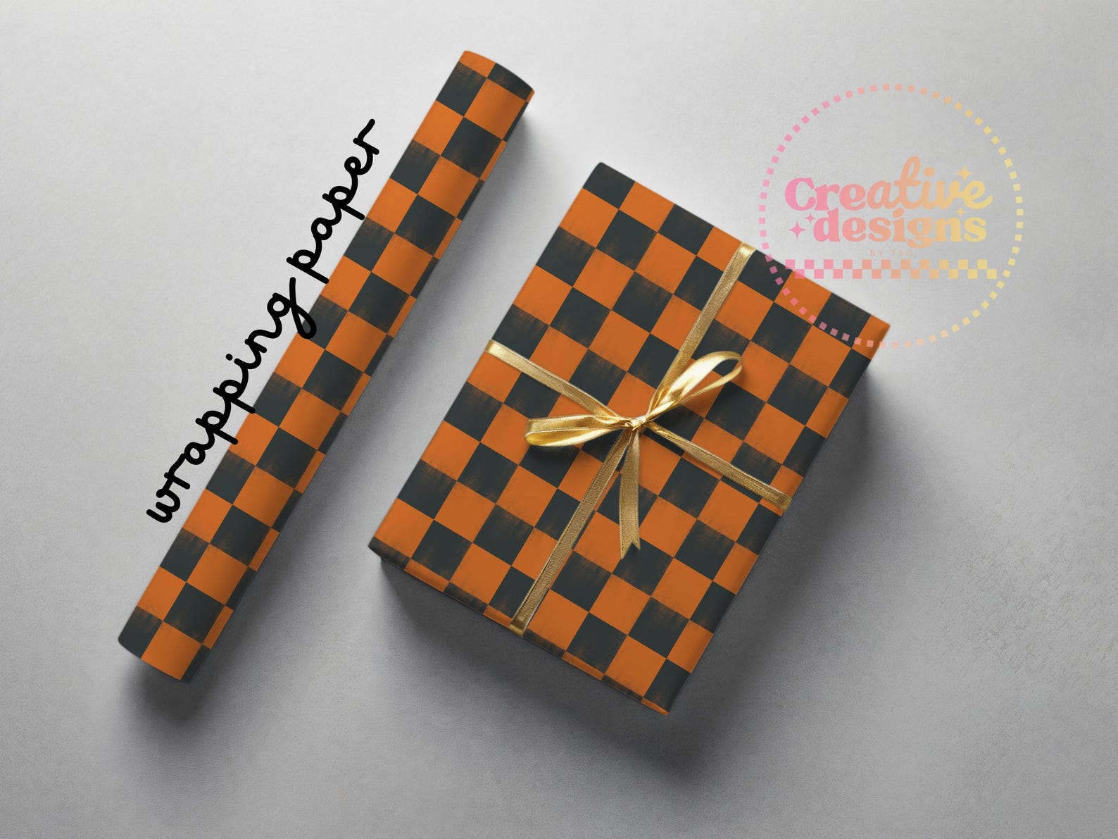 Orange and Black Checkered Seamless Pattern, Halloween Digital Papers ...