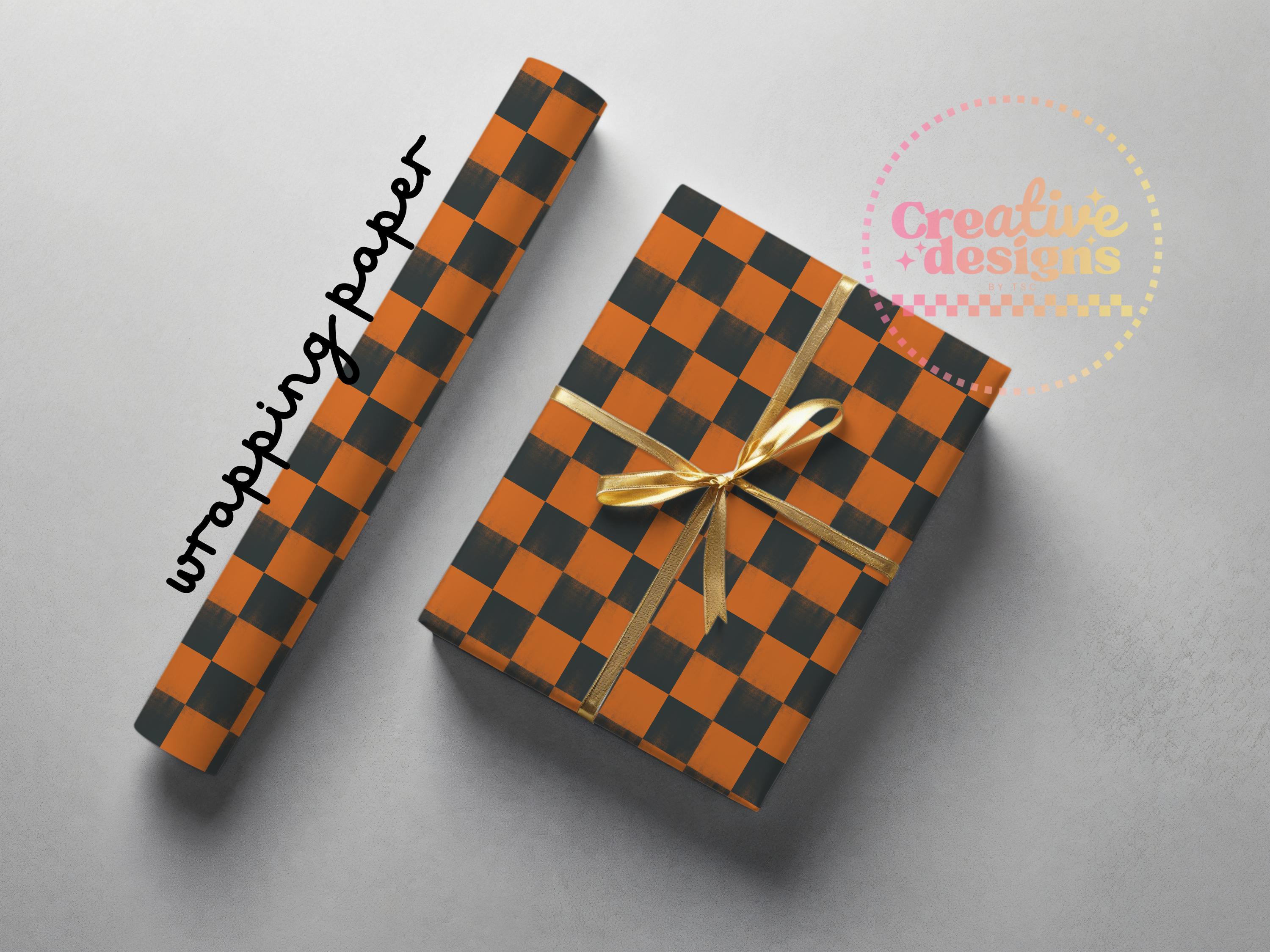Orange and Black Checkered Seamless Pattern, Halloween Digital Papers ...