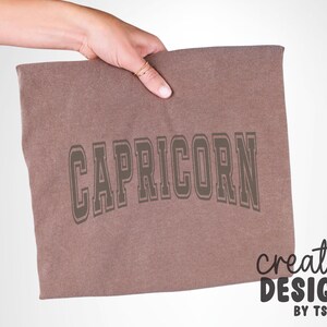 Capricorn SVG PNG | Varsity Font | Zodiac Sign | Birth Sign | Cut File | Digital Download image 4