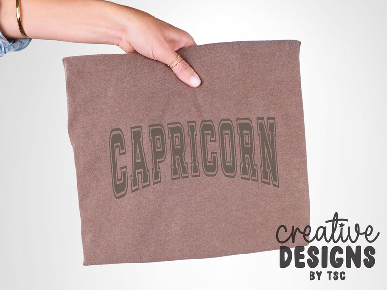 Capricorn SVG PNG | Varsity Font | Zodiac Sign | Birth Sign | Cut File | Digital Download image 4
