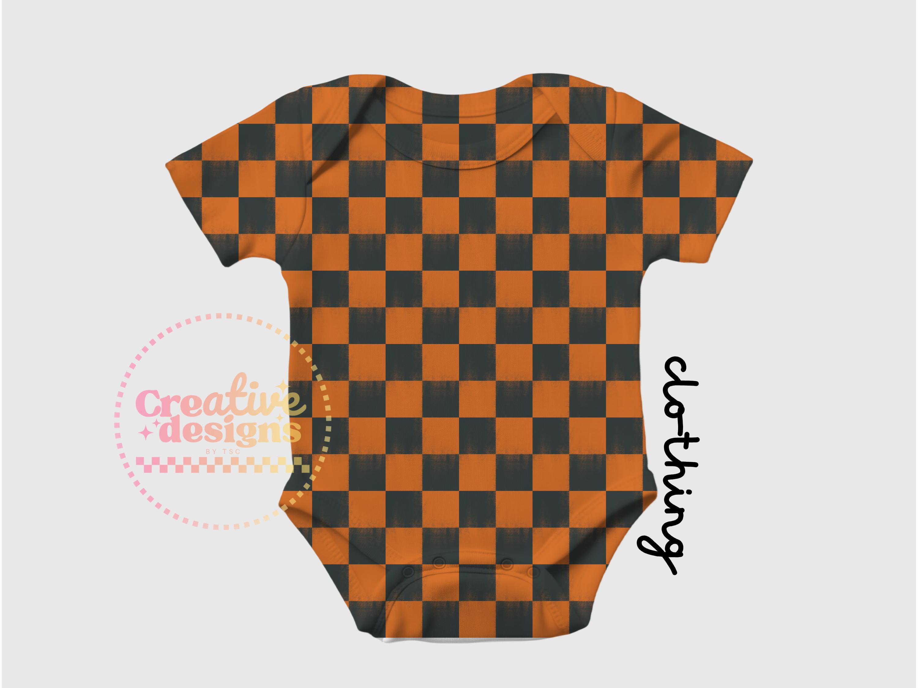 Orange and Black Checkered Seamless Pattern, Halloween Digital Papers ...