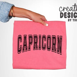 Capricorn SVG PNG | Varsity Font | Zodiac Sign | Birth Sign | Cut File | Digital Download image 2
