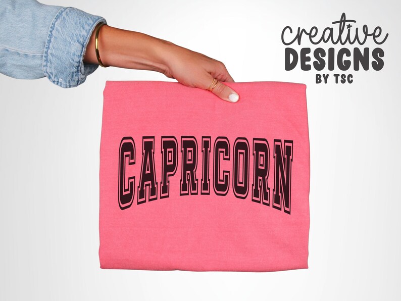Capricorn SVG PNG | Varsity Font | Zodiac Sign | Birth Sign | Cut File | Digital Download image 2