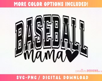 Mamá de béisbol SVG PNG, Mamá de béisbol SVG PNG, Varsity SVG PNG, Era de mamá de béisbol SVG, Vida de mamá SVG, Camiseta de mamá SVG PNG, Sublimación de béisbol