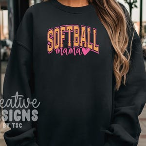 Softball Mama SVG PNG | Sublimation | Varsity Font | Sports | Digital Download image 5