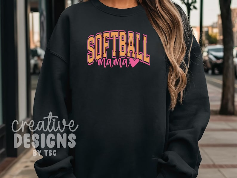 Softball Mama SVG PNG | Sublimation | Varsity Font | Sports | Digital Download image 5