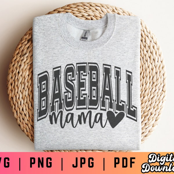Baseball Mama SVG PNG, Baseball Mom Svg Png, Varsity Svg Png, Baseball Mom Era Svg, Mom Life Svg, Mom Shirt Svg Png, Baseball Sublimation