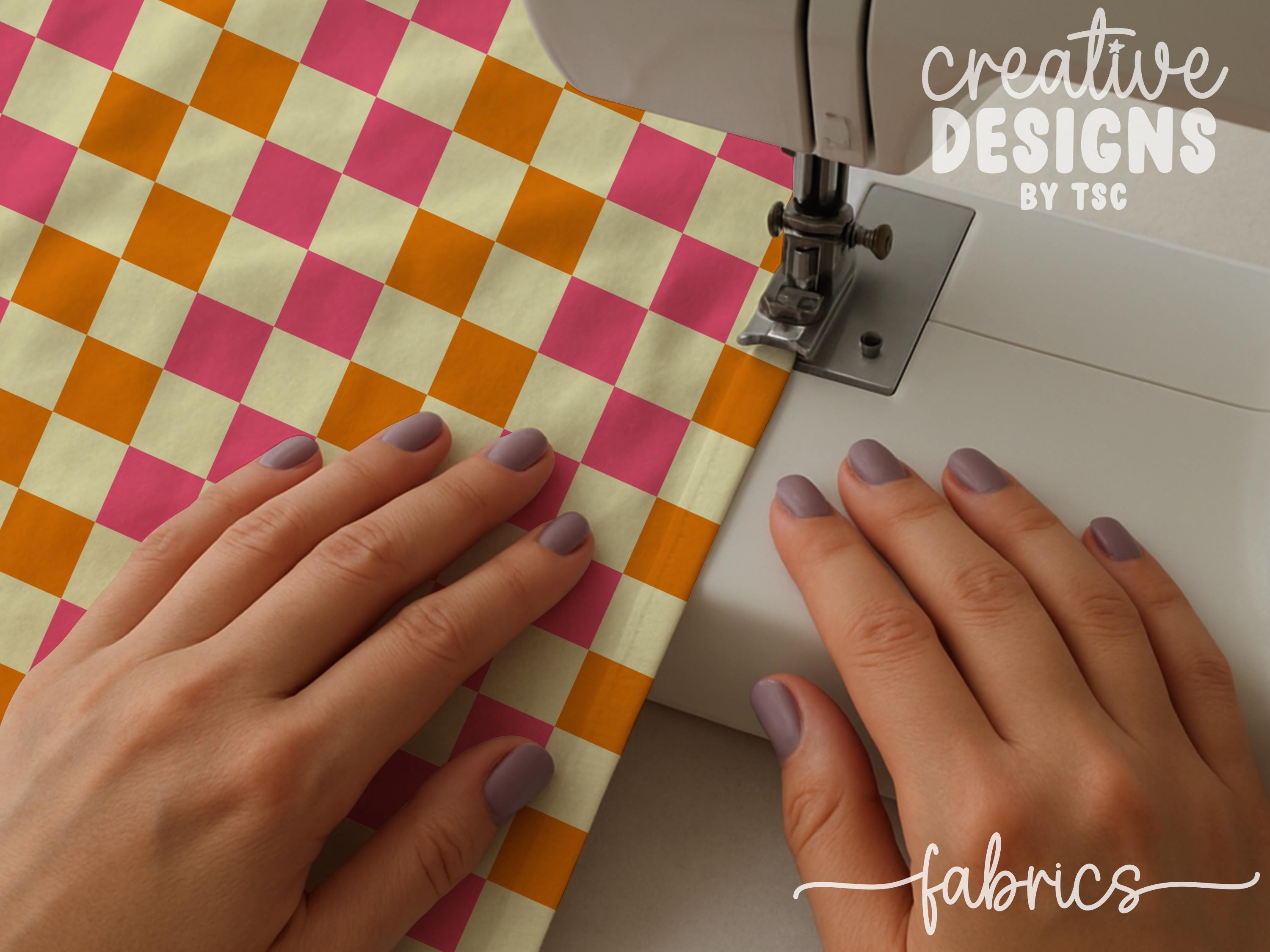 Orange and Pink Checkered Print Seamless Pattern | Checkerboard ...