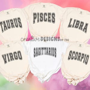 Zodiac Bundle, Zodiac Svg Png, Varsity Svg Png, Birth Sign Svg Png, Astrology Svg Png, Zodiac Sign Sublimation Png, Instant Download Svg Png image 2
