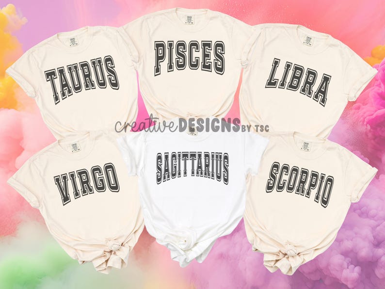 Zodiac Bundle, Zodiac Svg Png, Varsity Svg Png, Birth Sign Svg Png, Astrology Svg Png, Zodiac Sign Sublimation Png, Instant Download Svg Png image 2
