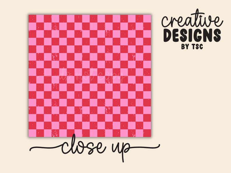 Red and Pink Distressed Checkered Print, Checkerboard Pattern ...