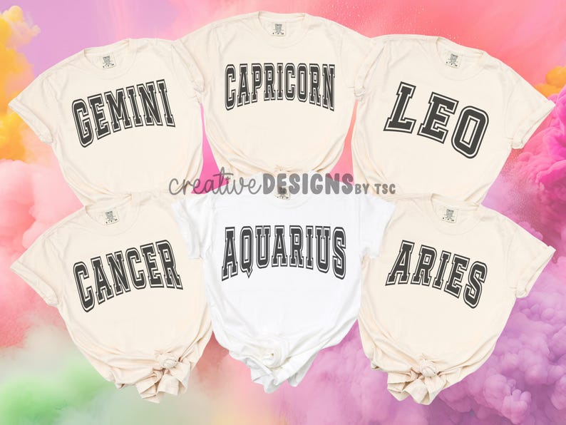 Zodiac Bundle, Zodiac Svg Png, Varsity Svg Png, Birth Sign Svg Png, Astrology Svg Png, Zodiac Sign Sublimation Png, Instant Download Svg Png image 3