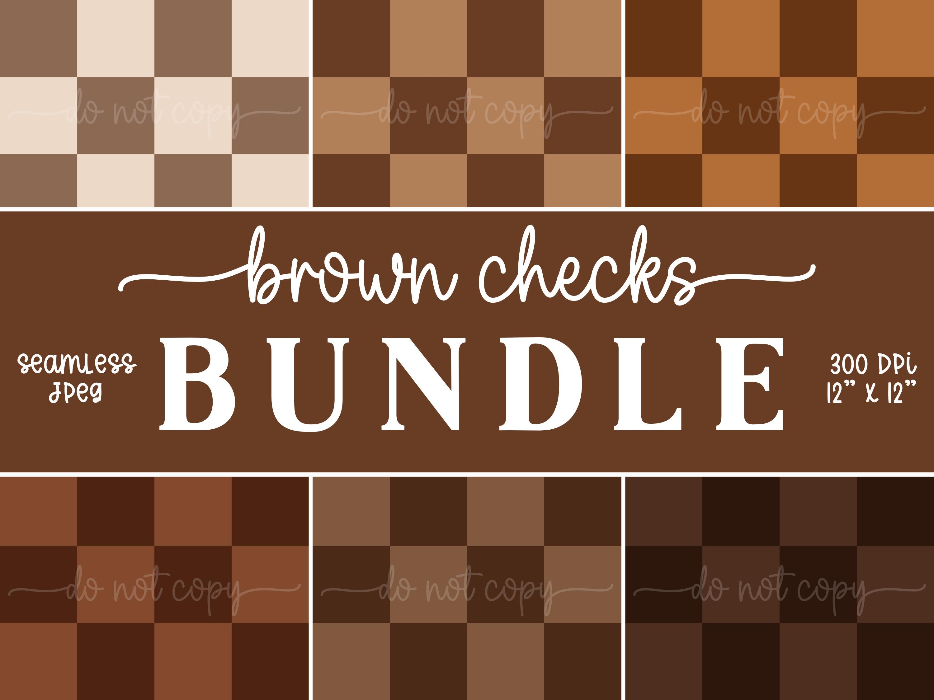 Brown Checkered Print Bundle, Checkerboard Pattern, Neutral  display picture 1