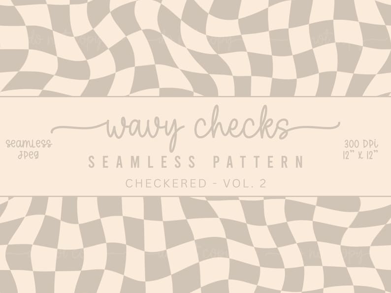 Wavy Checkered Seamless Pattern | Distorted Checkered Print | Checks ...