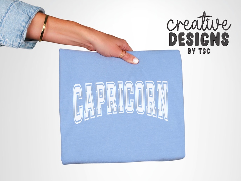 Capricorn SVG PNG | Varsity Font | Zodiac Sign | Birth Sign | Cut File | Digital Download image 3