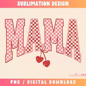 Checkered Cherry Mama Png - Etsy