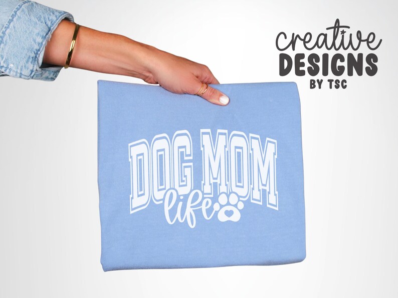 Dog Mom Life SVG PNG | Varsity Font | Fur Mama | Paw Print | Dog Designs | Cut File | Digital Download image 3