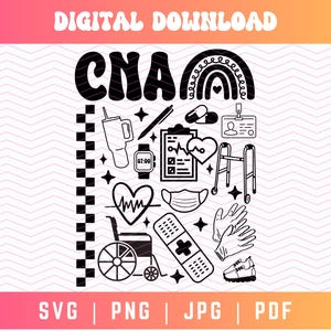 CNA SVG PNG, Nursing Assistant Svg Png, Nurse Aide Svg Png, Cna Shirt Svg Png, Varsity Cna Sublimation, Cna Collage Svg, Retro Cna Svg Png