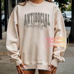 Antisocial Butterfly SVG PNG, Antisocial Svg Png, Butterfly Svg Png, Anxiety Svg, Mental Health Svg, Self Care Svg, Self Love Svg, Mom Svg image 4