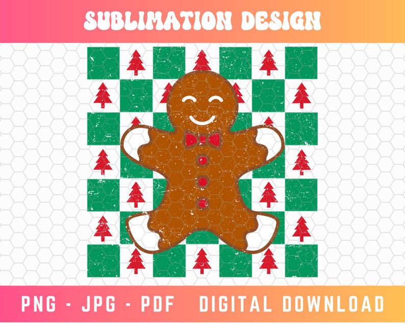Checkered Gingerbread PNG, Christmas Png, Gingerbread Designs ...
