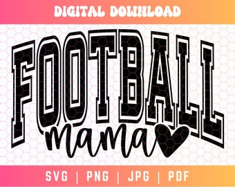 Mamma calciatrice SVG PNG, Varsity Svg Png, Mamma calciatrice Svg Png, Maglietta mamma calciatrice Svg, Calcio Svg Png, File digitali per Cricut/Silhouette