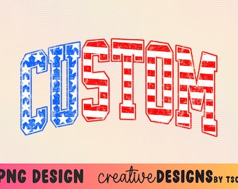 Aangepast ontwerp Amerikaanse vlag | 4 juli, png-bestand | Varsity-lettertype | Verontrust | Sublimatie | Digitale download