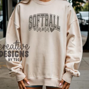 Softball Mama SVG PNG | Sublimation | Varsity Font | Sports | Digital Download image 4