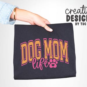 Dog Mom Life SVG PNG | Varsity Font | Fur Mama | Paw Print | Dog Designs | Cut File | Digital Download image 4