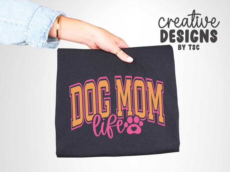 Dog Mom Life SVG PNG | Varsity Font | Fur Mama | Paw Print | Dog Designs | Cut File | Digital Download image 4